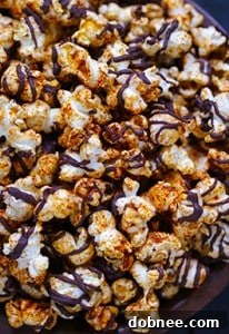 Spiced Chocolate Popcorn, a spicy, sweet, and savory snack