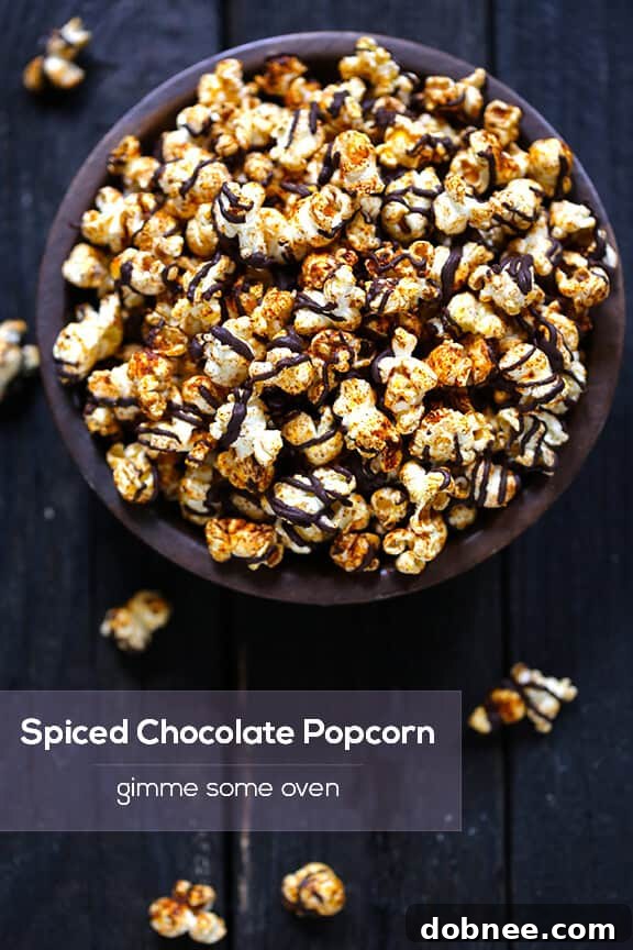 Spiced Chocolate Popcorn ready to be served