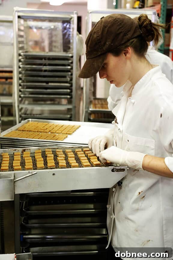 Chocolate Filling Being Coated