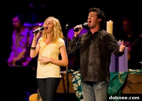 Cameron and the author performing 'The Prayer' in 2005