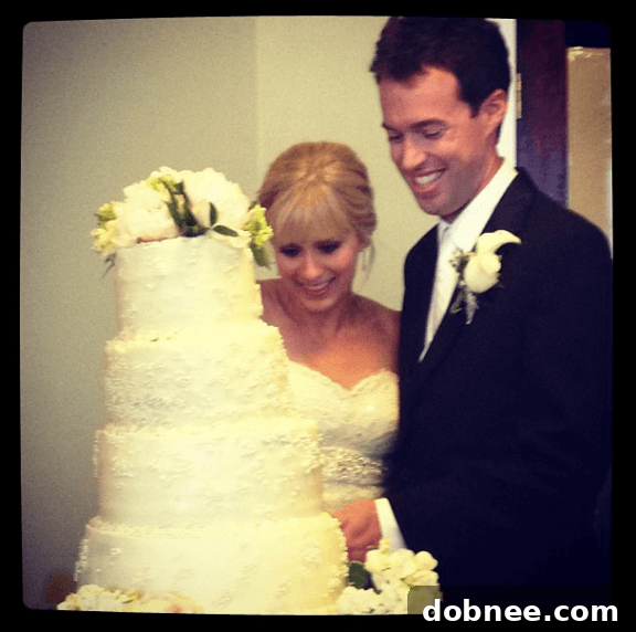 Cameron and Emily celebrating their wedding day