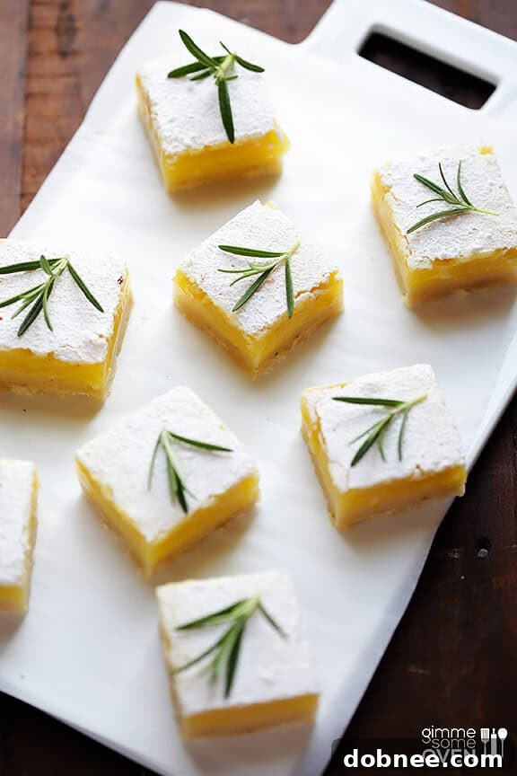 Rosemary Lemon Bars | gimmesomeoven.com
