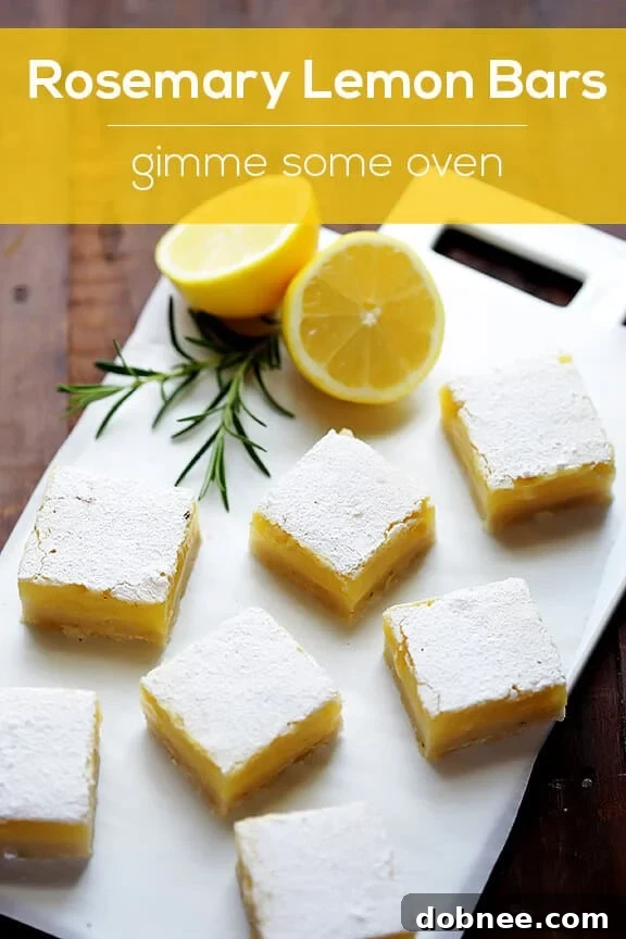 Rosemary Lemon Bars | gimmesomeoven.com