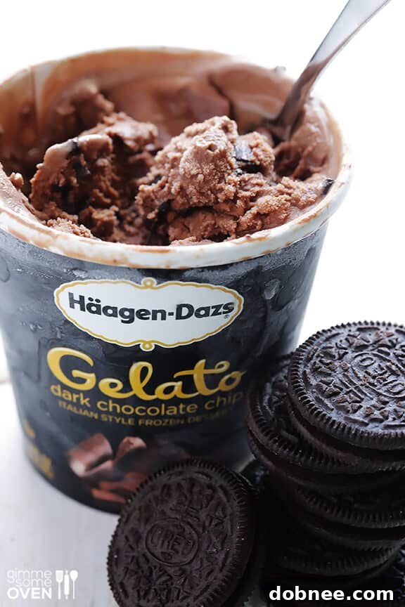 Close-up of an Oreo Ice Cream Truffle, showcasing its rich texture