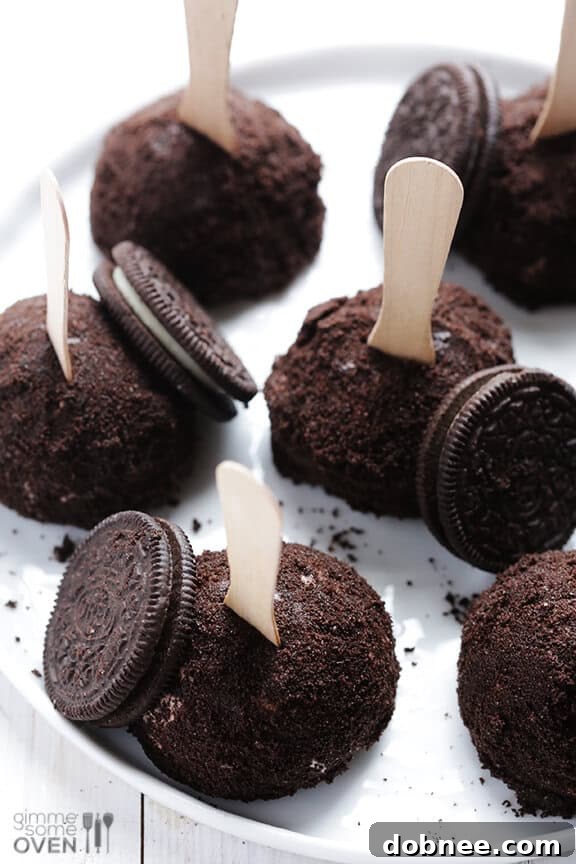 A plate of freshly made Oreo Ice Cream Truffles ready to be served