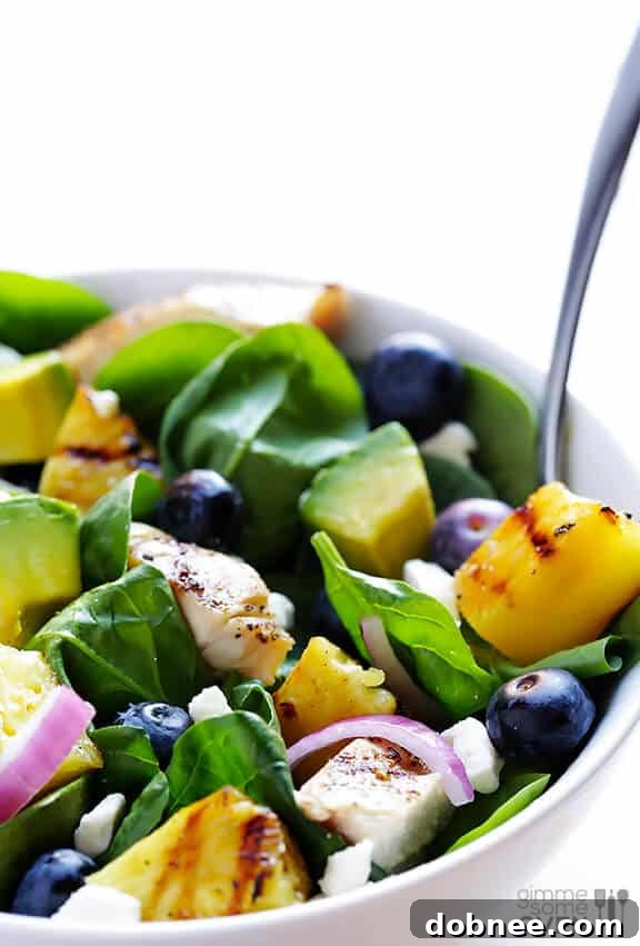A close-up of the perfectly grilled pineapple slices