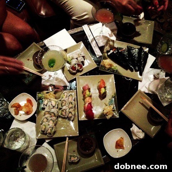 Delicious sushi and martinis at The Millennium Biltmore Hotel