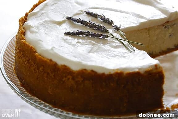 Lush Lavender Cheesecake with Earl Grey Whipped Cream