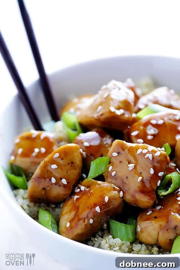 Healthier Sesame Chicken Recipe | gimmesomeoven.com