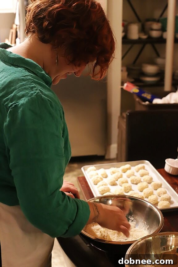 Close-up of golden brown Oven-Fried Spanish Croquettes