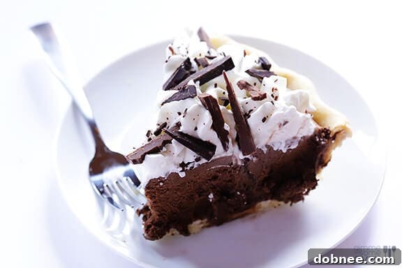 Homemade French Silk Pie with Whipped Cream