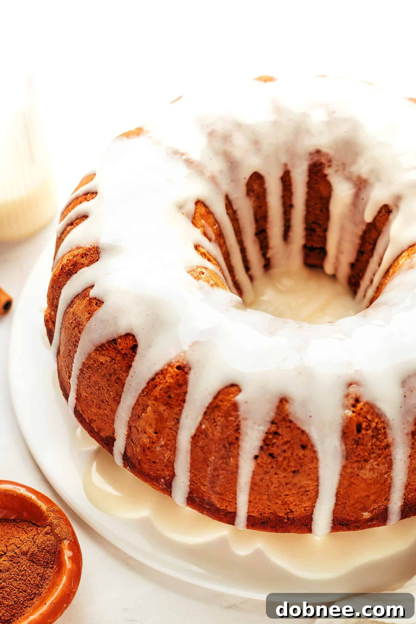 Rich pumpkin cake adorned with a smooth cream cheese frosting