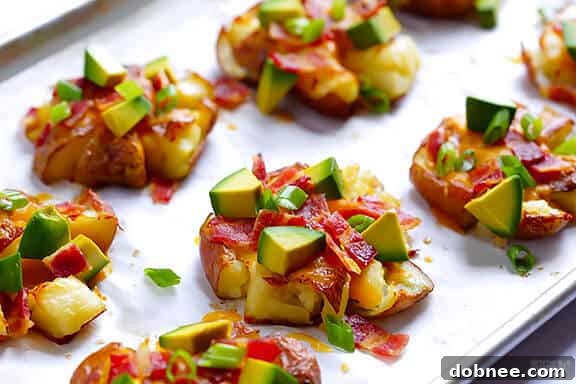 Crispy Loaded Smashed Red Potatoes - perfect for appetizers or sides