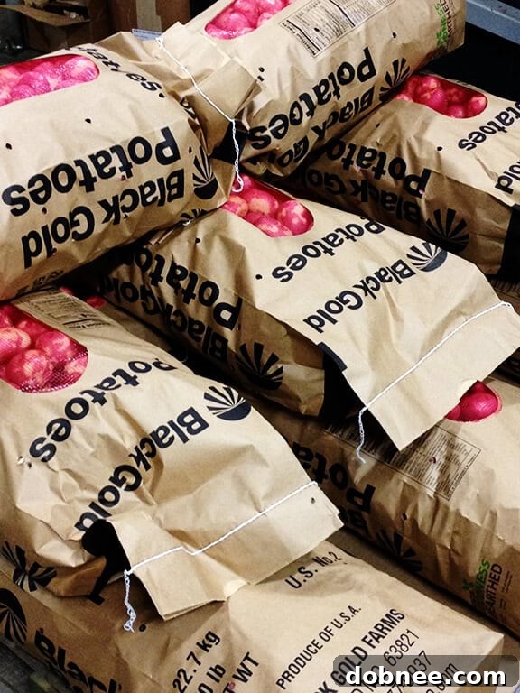Packaged small bags of potatoes