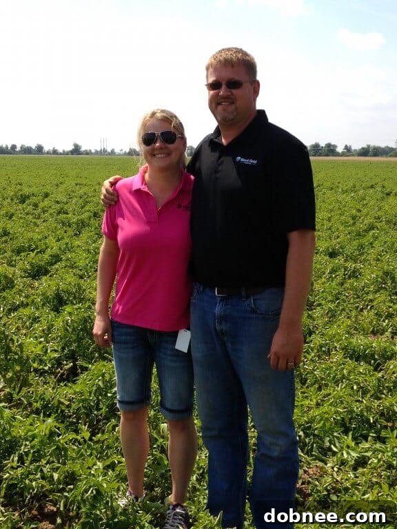 Bloggers visiting Black Gold Farms to learn about potato cultivation