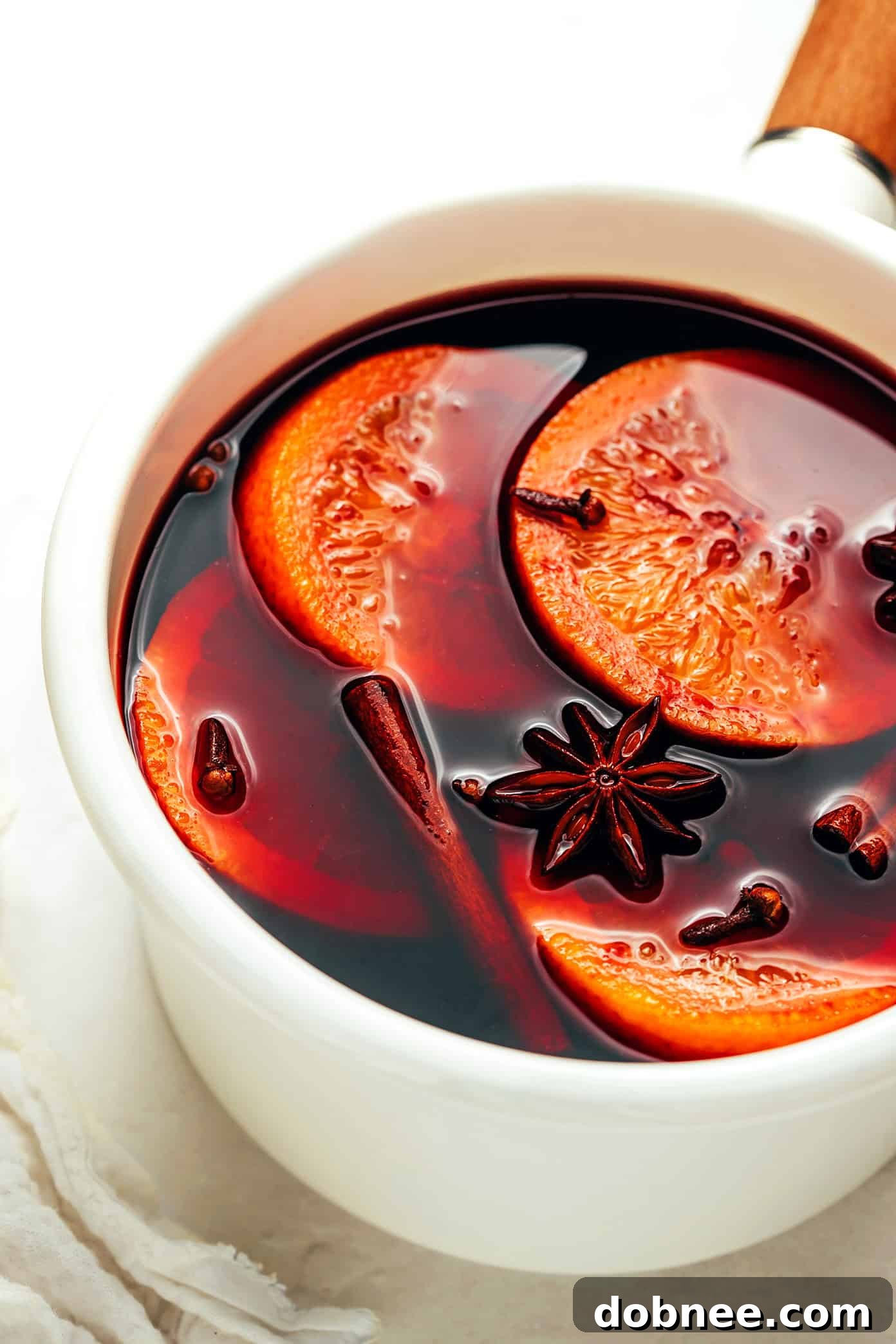 Mulled Wine Simmering in a Saucepan