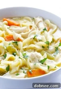 Skinny Creamy Chicken Noodle Soup