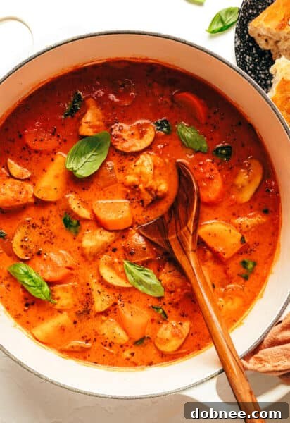 Delicious Tomato Basil Chicken Stew ready to eat