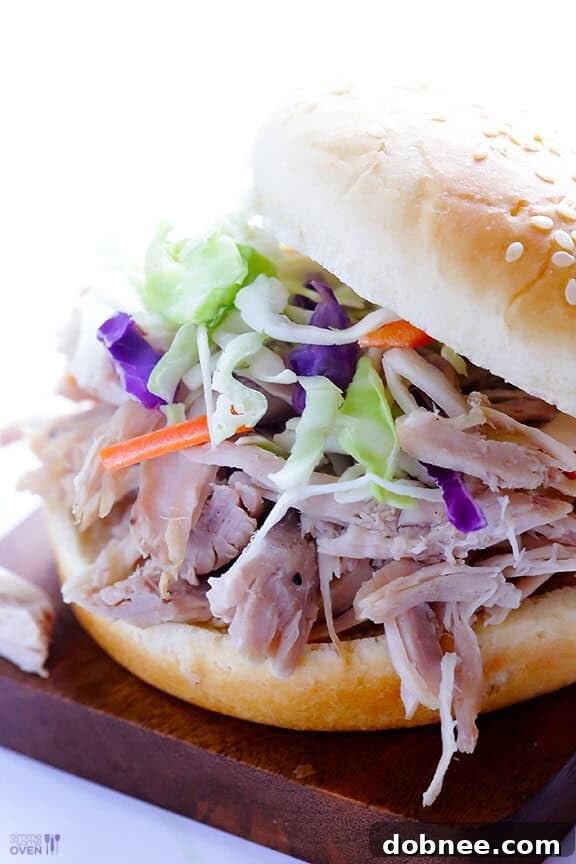 Slow Cooker Apple Cider Pulled Pork - in the slow cooker