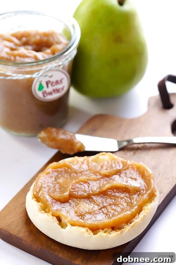 Easy Stovetop Pear Butter Recipe | gimmesomeoven.com
