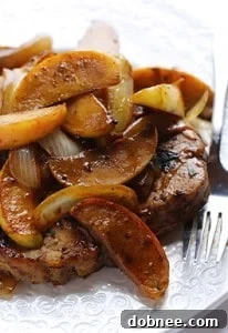 Apple Cinnamon Pork Chops with Sautéed Apples and Onions