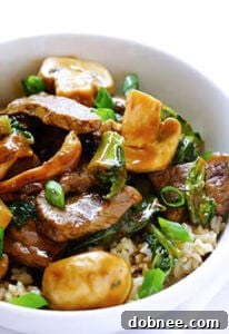 Ginger Beef, Mushroom & Kale Stir-Fry