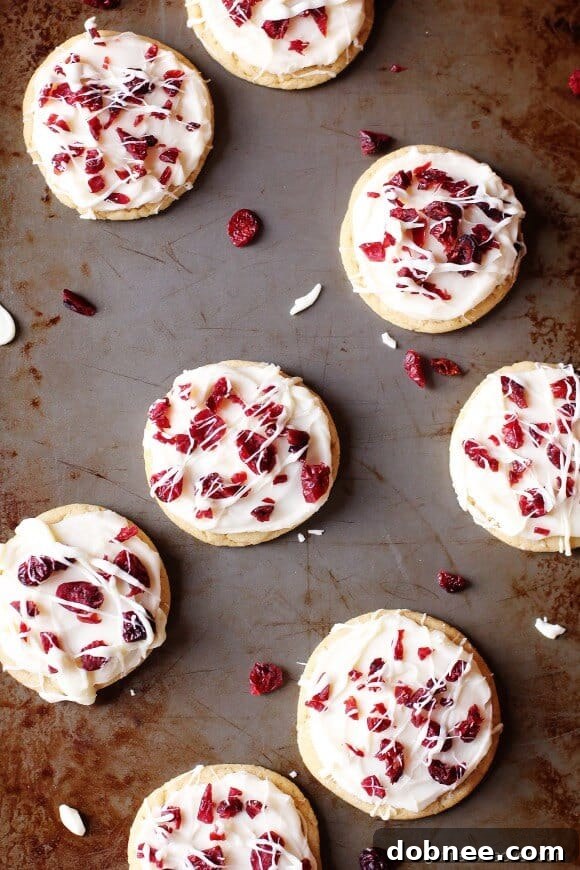 Delicious Cranberry Bliss Cookies on a cooling rack