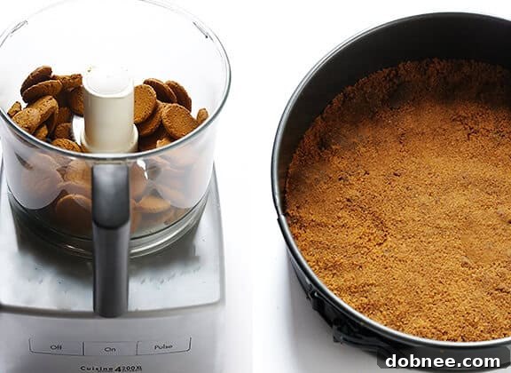 Crushing gingersnaps for the cheesecake crust