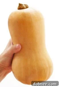 Step-by-step photographic guide on how to safely and easily cut butternut squash for cooking