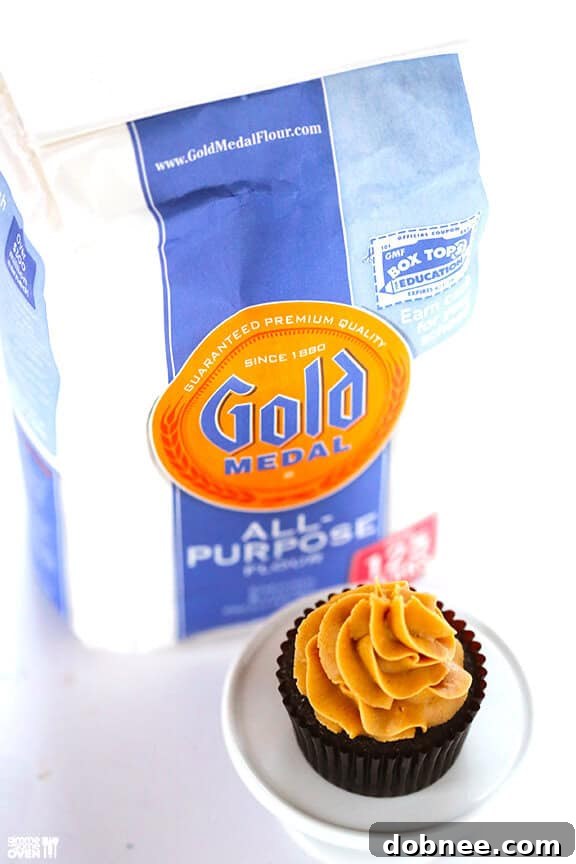 Final presentation of Chocolate Peanut Butter Cupcakes