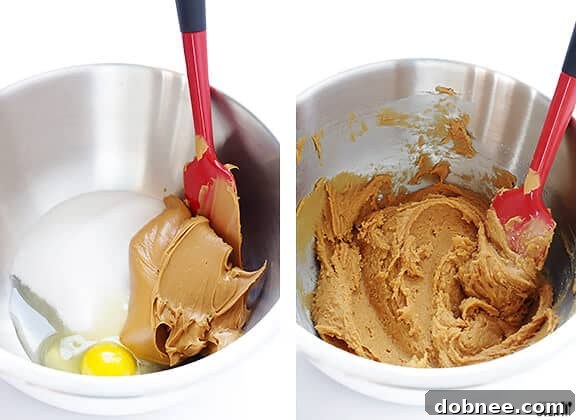 Combining Peanut Butter, Sugar, and Egg
