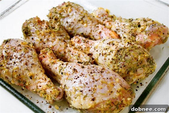 Cooked Lemon, Garlic & Thyme Chicken Drumsticks ready to serve