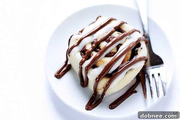 Delicious 1-Hour Nutella Cinnamon Rolls Freshly Baked and Glazed