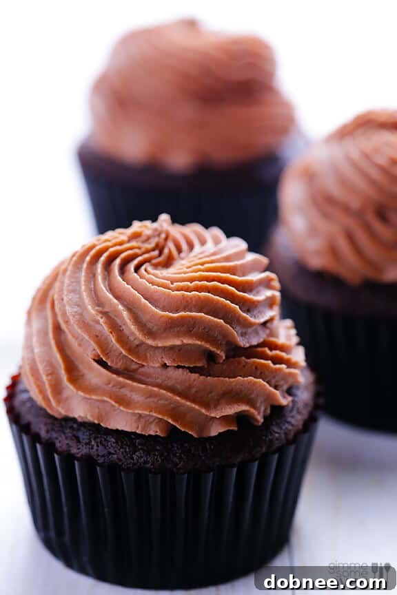 Decadent Nutella Cupcakes with creamy frosting, a chocolate lover's dream recipe from Gimme Some Oven in 2013.