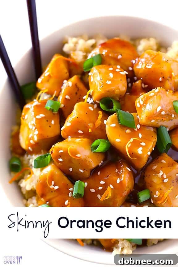 Another close-up of Skinny Orange Chicken, showing the beautiful texture and rich sauce, ready to be served.