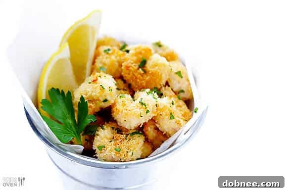 Skinny Popcorn Shrimp Recipe | gimmesomeoven.com #appetizer