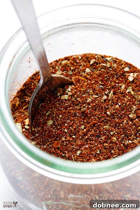 Homemade Taco Seasoning in a spice jar, ready for use