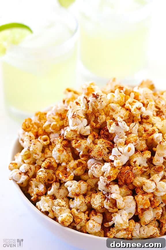 Close-up of freshly made Taco Popcorn ready to be enjoyed