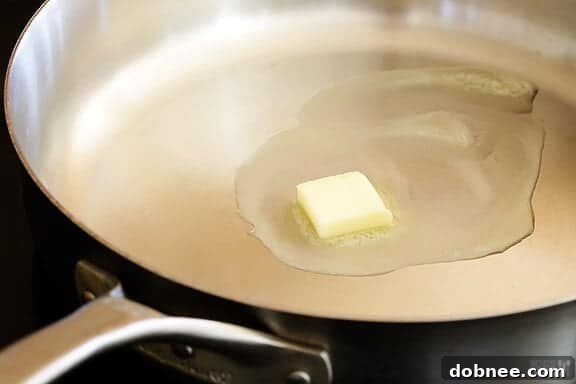 Melting Butter for Skinny Shrimp Scampi
