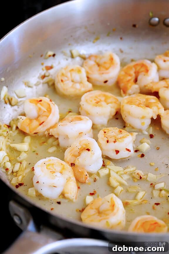 Plated Skinny Shrimp Scampi