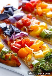 Rainbow Veggie Flatbread Pizza