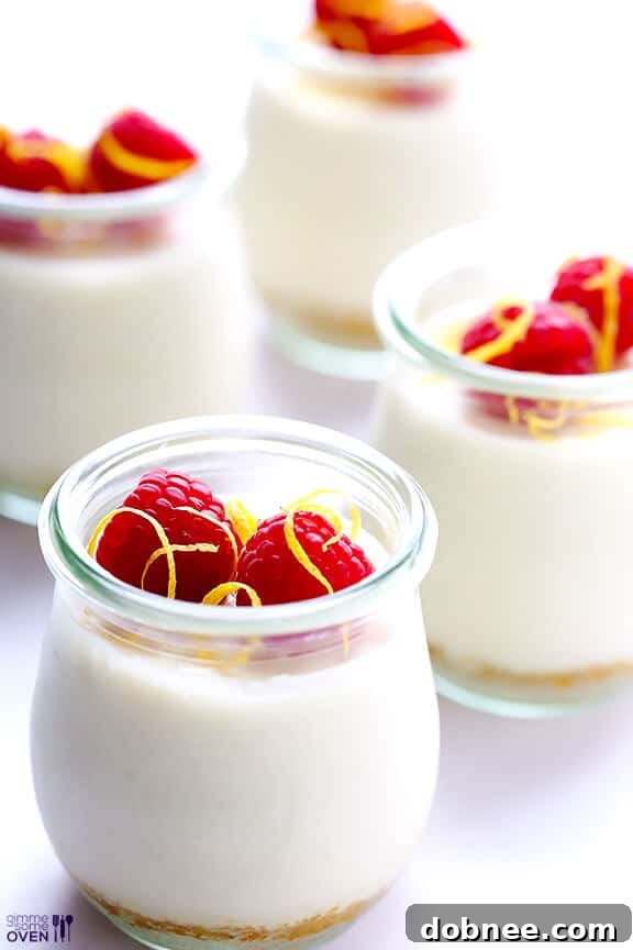 Individual Lighter No-Bake Cheesecakes with Berries
