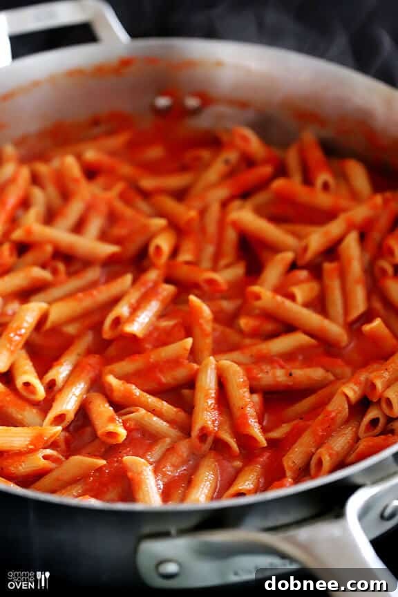Beautifully Plated Pasta Finished Pasta with Easy Roasted Red Pepper Sauce