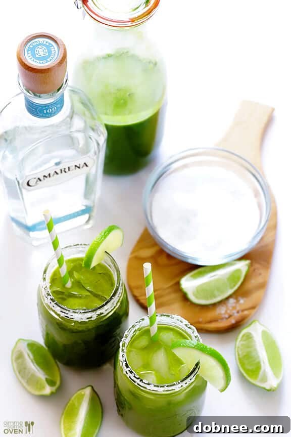 Beautifully Garnished Green Margarita Ready to Be Enjoyed