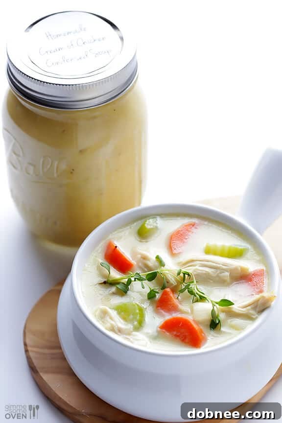 Fresh and Flavorful Homemade Cream of Chicken Soup Homemade Cream of Chicken Soup with fresh vegetables | gimmesomeoven.com