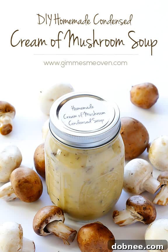 Homemade Condensed Cream of Mushroom Soup Condensed Cream of Mushroom Soup: A homemade, healthier alternative to canned mushroom soup for all your cooking needs!