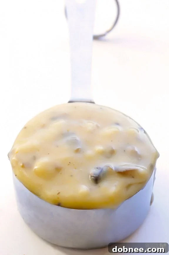 Final Homemade Condensed Cream of Mushroom Soup Presentation