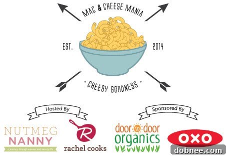 Mac and Cheese Mania logo, highlighting a festival of macaroni and cheese recipes.