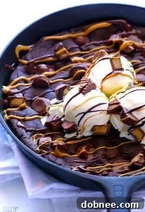 Chocolate Peanut Butter Skillet Cookie
