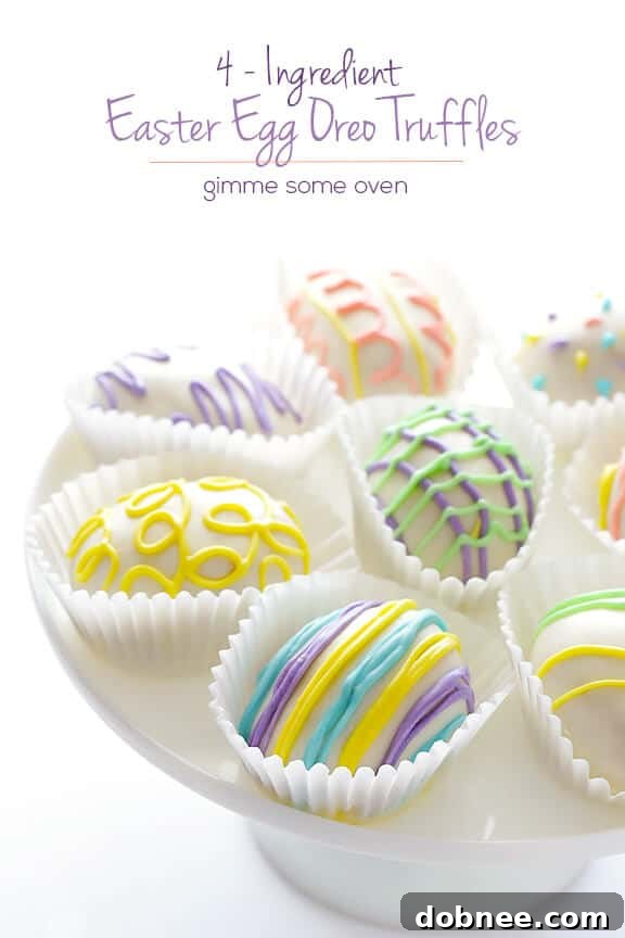 Close-up of Finished Golden Oreo Easter Egg Truffles